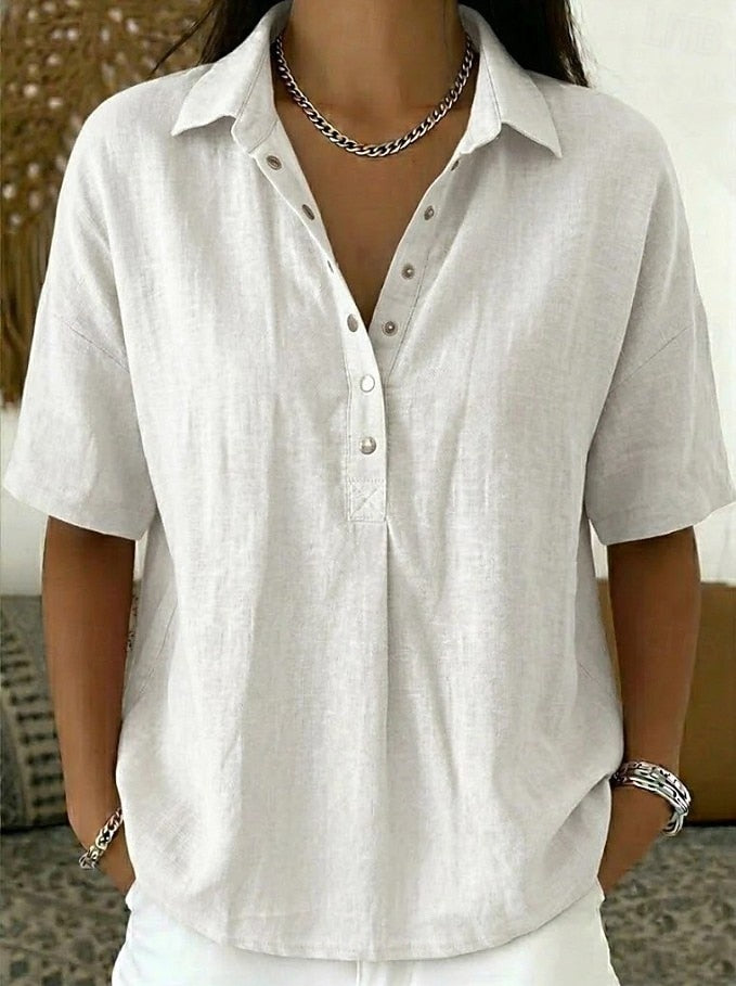 BRYNOUVELLE | Blouse avec Col et Détails Boutonnés Willow