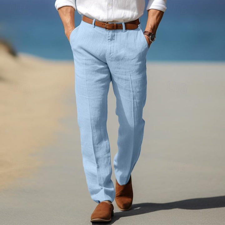 PANTALON HOMME LUXE EN LIN PREMIUM (AVEC PASSANTS POUR CEINTURE)