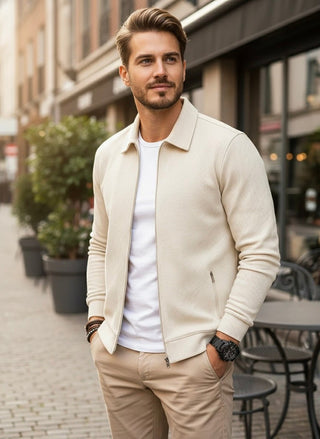 BRYNOUVELLE | GILET TEXTURÉ À FERMETURE ÉCLAIR POUR HOMMES