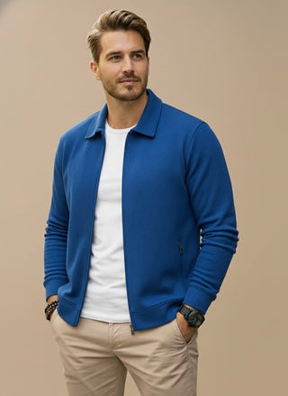 BRYNOUVELLE | GILET TEXTURÉ À FERMETURE ÉCLAIR POUR HOMMES