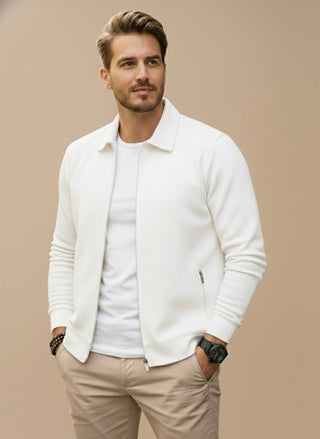BRYNOUVELLE | GILET TEXTURÉ À FERMETURE ÉCLAIR POUR HOMMES