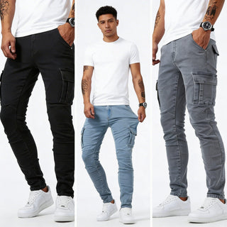 BRYNOUVELLE | JEANS CARGO EN DENIM POUR HOMMES