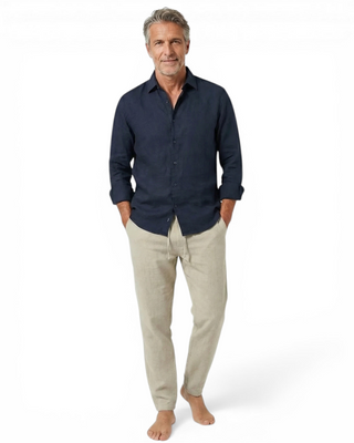 BRYNOUVELLE | PANTALONS DE PLAGE EN LIN CLASSIQUES POUR HOMMES