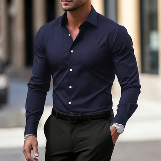 BRYNOUVELLE | Chemise en Velours à Col pour Hommes
