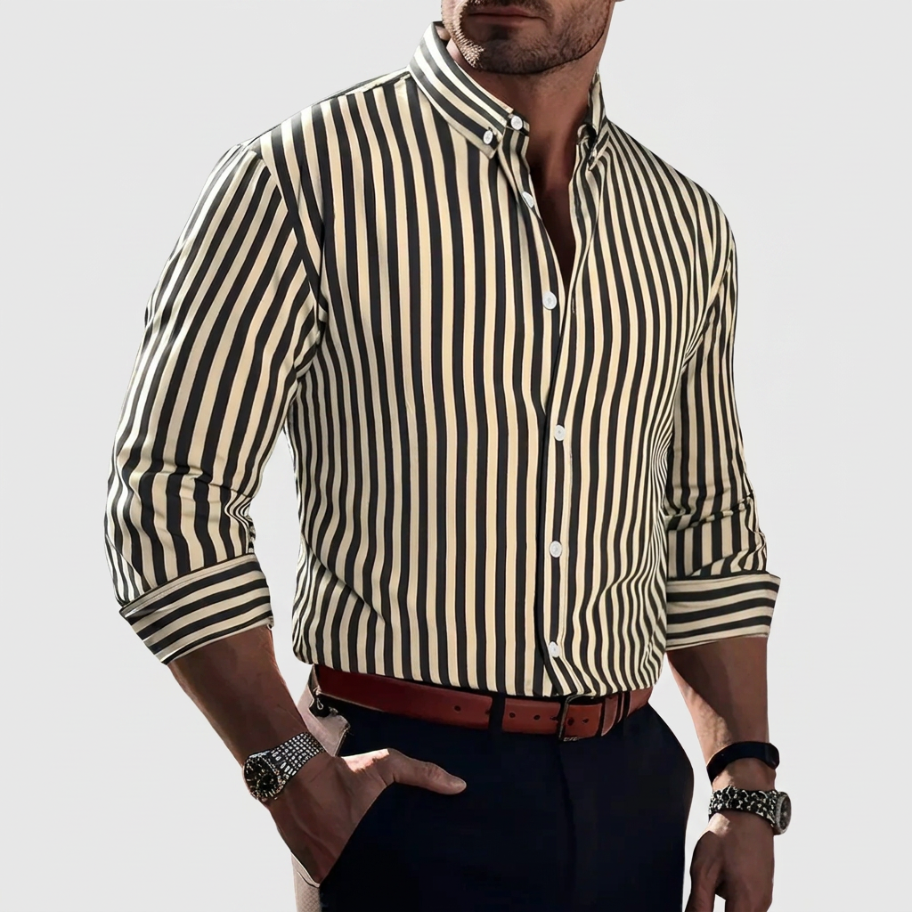 BRYNOUVELLE | Chemise Stretch Rayée pour Homme