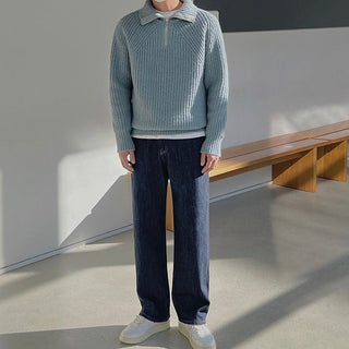 BRYNOUVELLE | Pull Azure à quart de zip