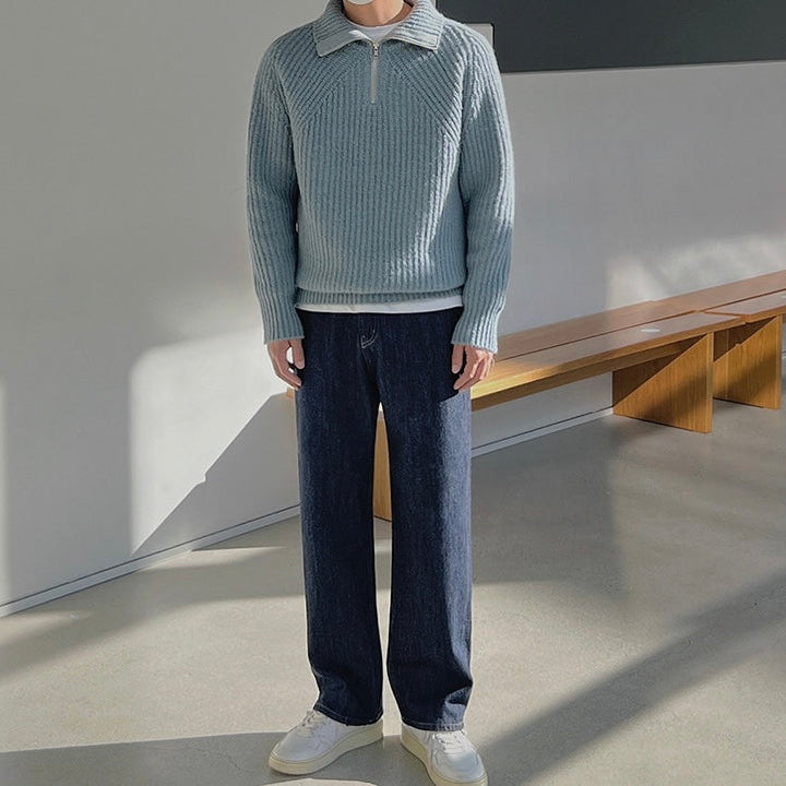 BRYNOUVELLE | Pull Azure à quart de zip