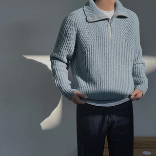 BRYNOUVELLE | Pull Azure à quart de zip