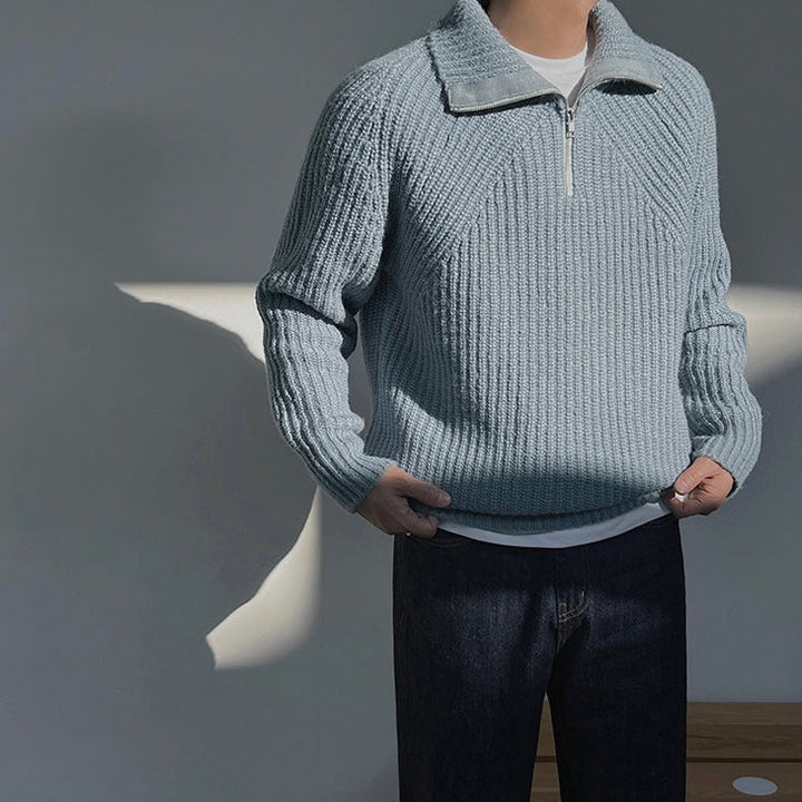 BRYNOUVELLE | Pull Azure à quart de zip