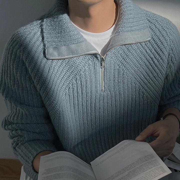 BRYNOUVELLE | Pull Azure à quart de zip