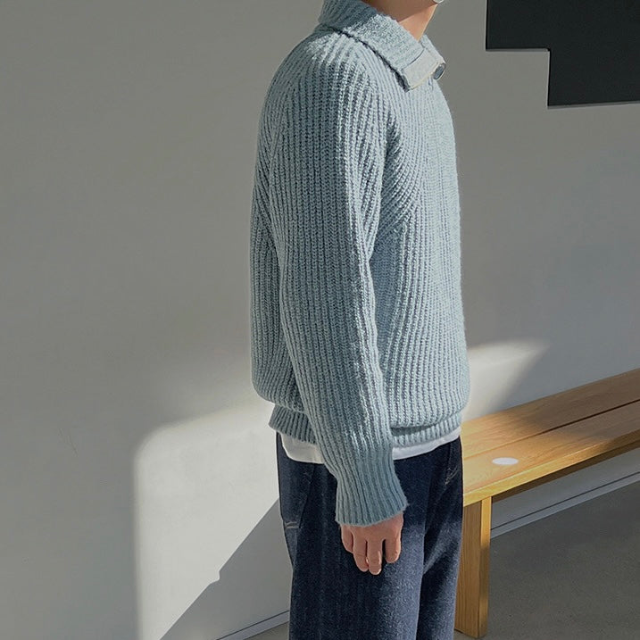BRYNOUVELLE | Pull Azure à quart de zip