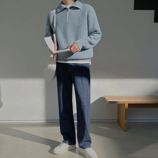 BRYNOUVELLE | Pull Azure à quart de zip