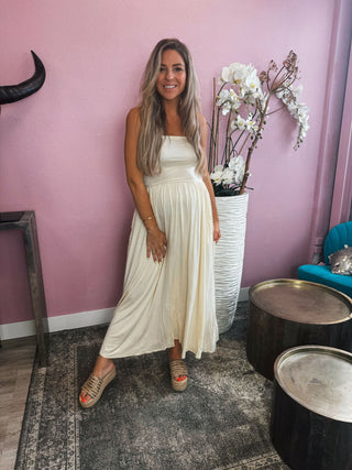 Robe sans bretelles Izzy Crème
