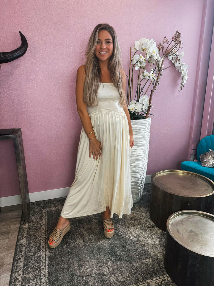 Robe sans bretelles Izzy Crème