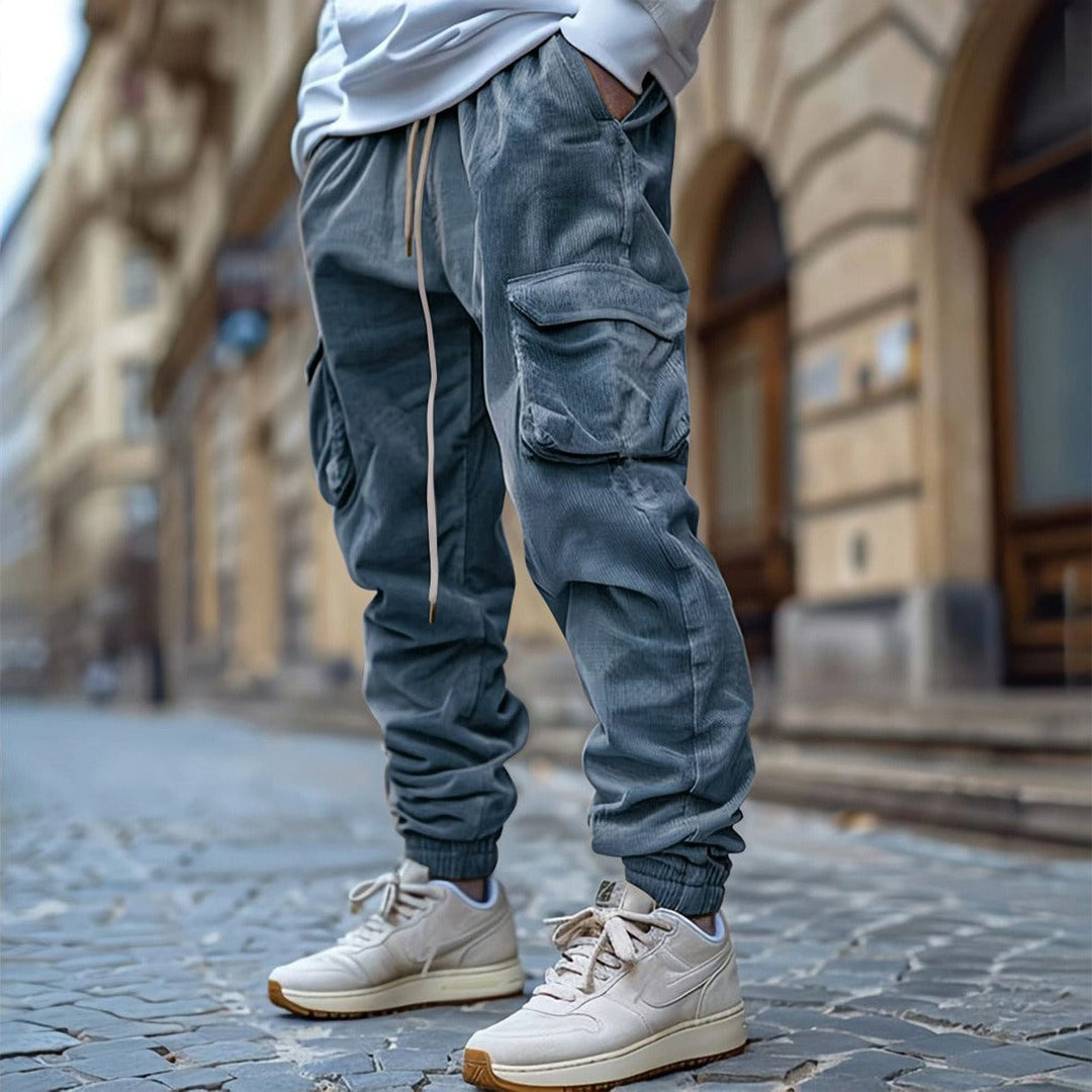 BRYNOUVELLE | PANTALON EN VELOURS CÔTELÉ À CORDON POUR HOMME