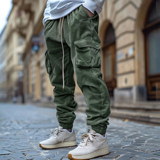BRYNOUVELLE | PANTALON EN VELOURS CÔTELÉ À CORDON POUR HOMME