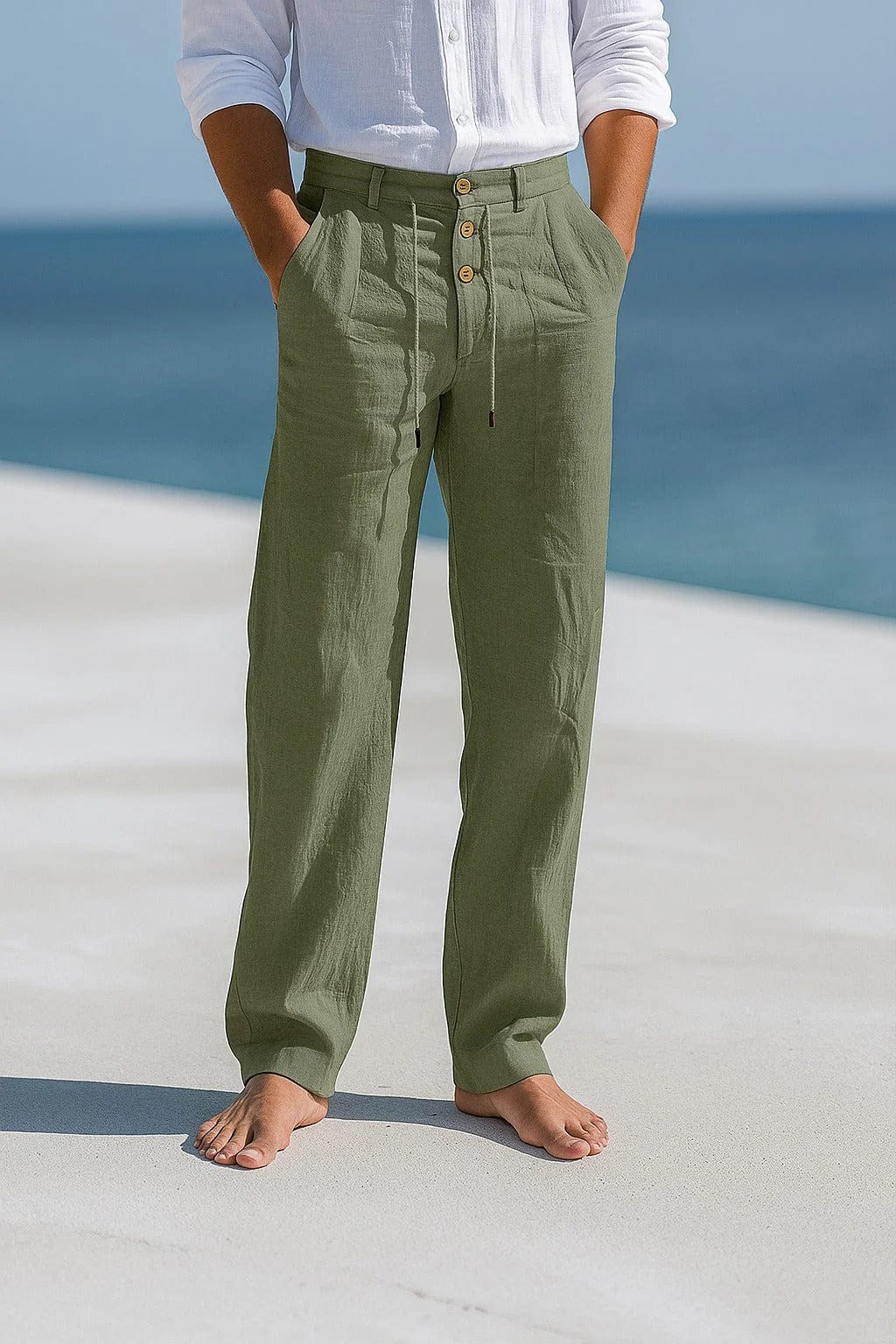 BRYNOUVELLE | PANTALON EN LIN MÉLANGÉ POUR HOMME
