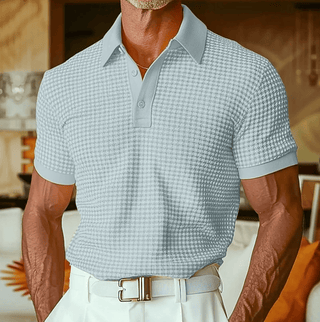 BRYNOUVELLE | Chemise Polo Texturée à Carreaux pour Hommes