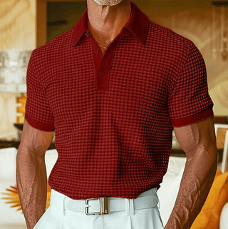 BRYNOUVELLE | Chemise Polo Texturée à Carreaux pour Hommes