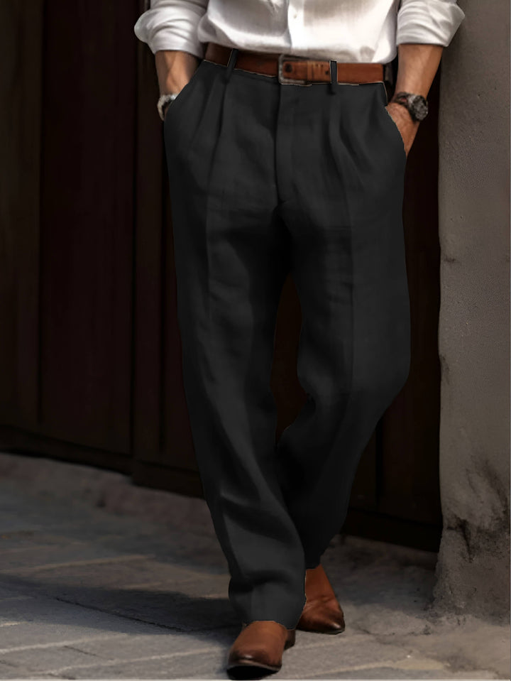 BRYNOUVELLE | PANTALON PLISSÉ EN LIN POUR HOMME