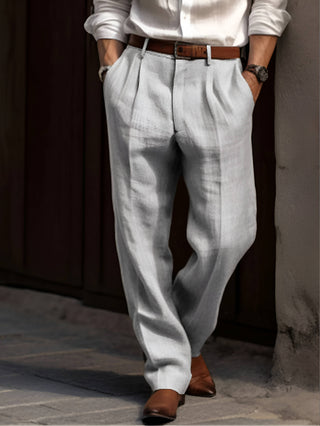 BRYNOUVELLE | PANTALON PLISSÉ EN LIN POUR HOMME