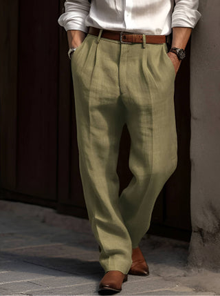 BRYNOUVELLE | PANTALON PLISSÉ EN LIN POUR HOMME