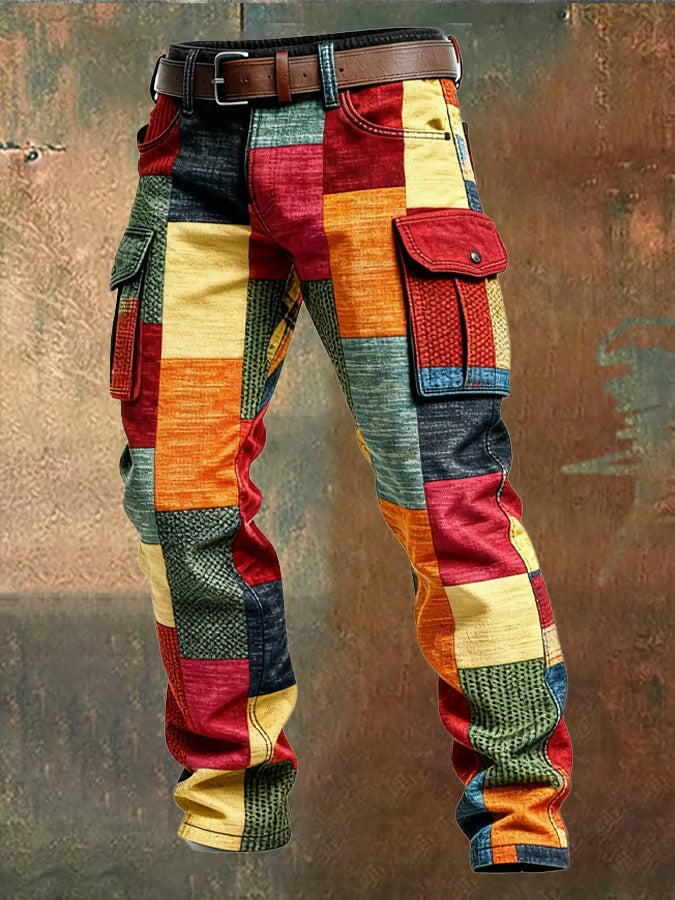 BRYNOUVELLE | PANTALON PATCHWORK DE CARGO POUR HOMMES