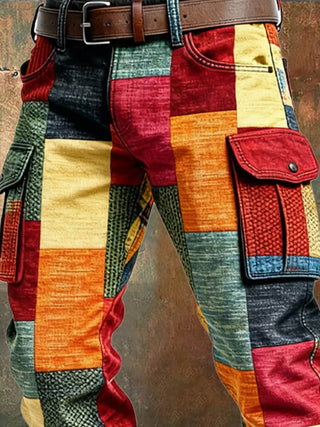 BRYNOUVELLE | PANTALON PATCHWORK DE CARGO POUR HOMMES