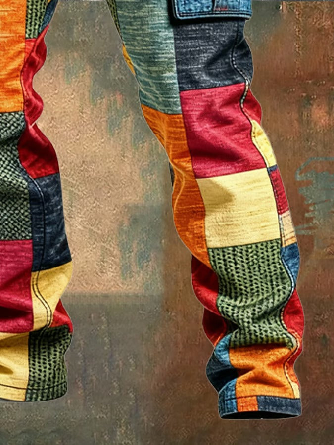 BRYNOUVELLE | PANTALON PATCHWORK DE CARGO POUR HOMMES