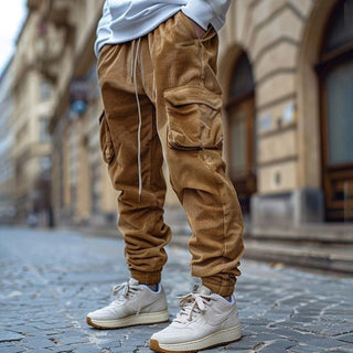 BRYNOUVELLE | PANTALON EN VELOURS CÔTELÉ À CORDON POUR HOMME