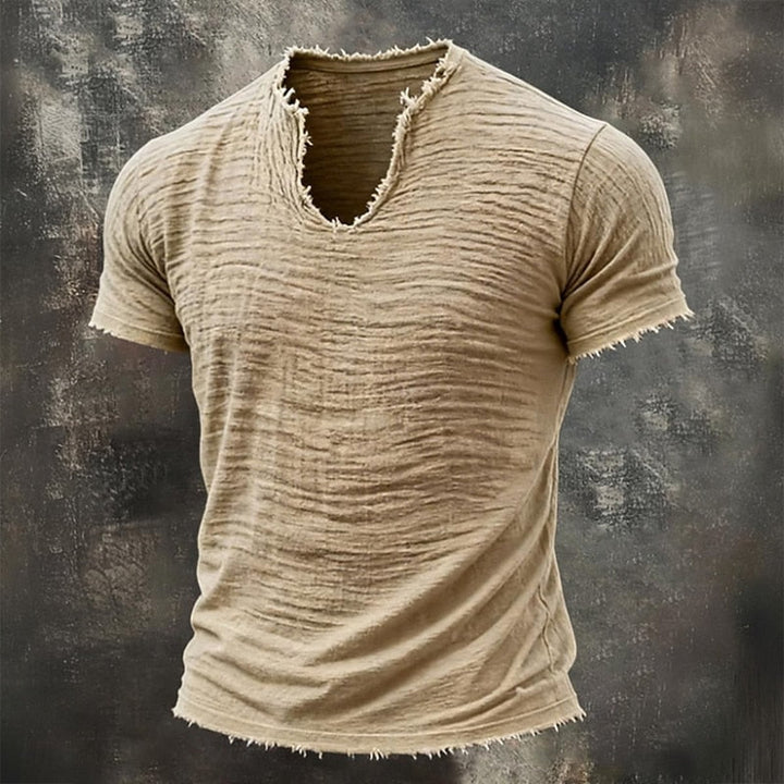 BRYNOUVELLE | T-Shirt Délavé à Col V pour Hommes