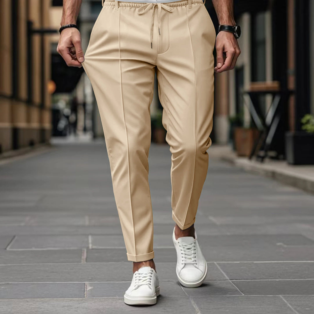 BRYNOUVELLE | PANTALONS CHINO SLIM FIT AVEC CORDON DE SERRAGE POUR HOMMES