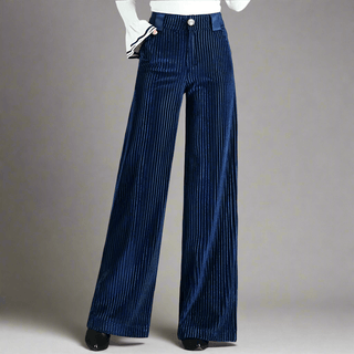 BRYNOUVELLE | PANTALON EN VELOURS TRICOTÉ TAILLE HAUTE POUR FEMME