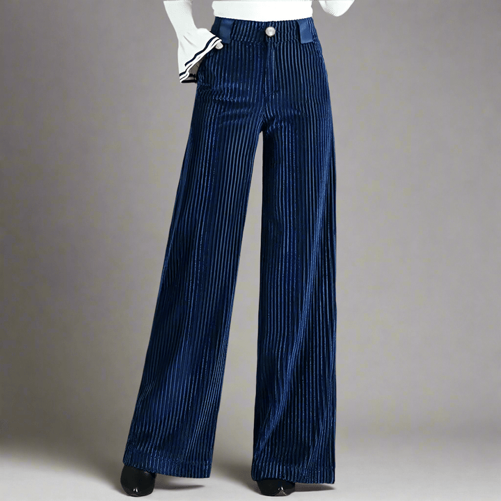 BRYNOUVELLE | PANTALON EN VELOURS TRICOTÉ TAILLE HAUTE POUR FEMME