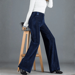 BRYNOUVELLE | PANTALON EN VELOURS TRICOTÉ TAILLE HAUTE POUR FEMME