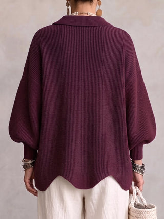 Ortensia | Cardigan Oversize avec Boutons Dorés