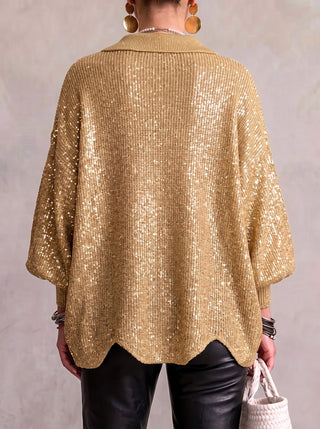 Ortensia | Cardigan Oversize avec Boutons Dorés