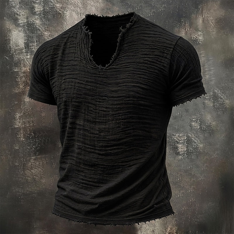 BRYNOUVELLE | T-Shirt Délavé à Col V pour Hommes