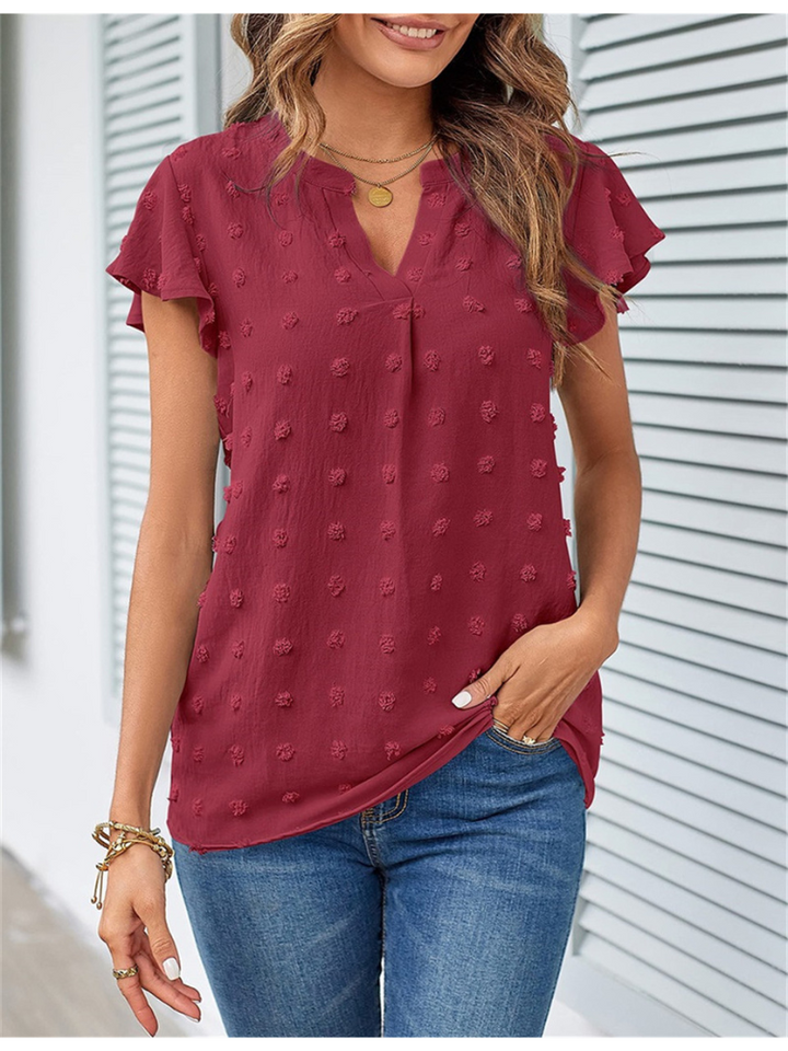 BRYNOUVELLE | Blouse Chic en Patchwork avec Volants Kari