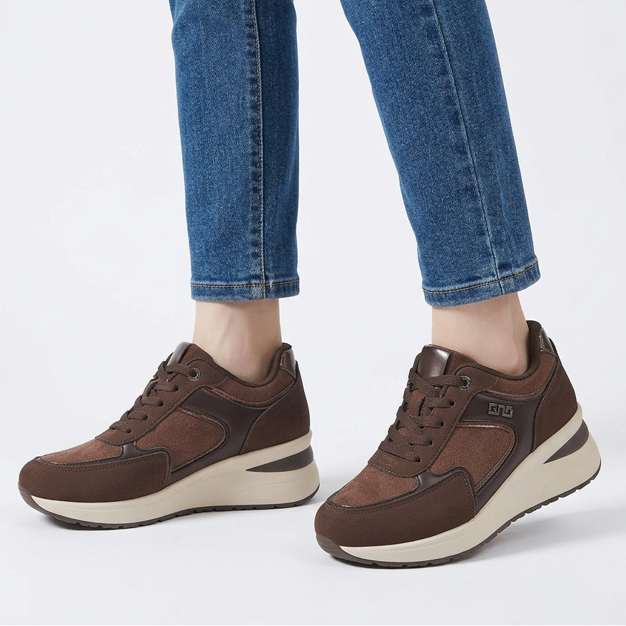 Rosa - Baskets confortables pour femmes avec talon compensé