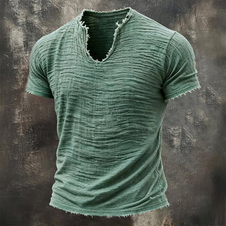 BRYNOUVELLE | T-Shirt Délavé à Col V pour Hommes