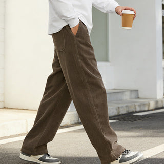 BRYNOUVELLE | PANTALONS EN CORDUROY À TAILLE ÉLASTIQUE POUR HOMMES