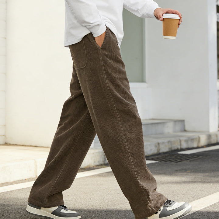BRYNOUVELLE | PANTALONS EN CORDUROY À TAILLE ÉLASTIQUE POUR HOMMES