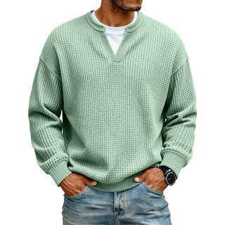 Pull en gaufre structuré pour hommes