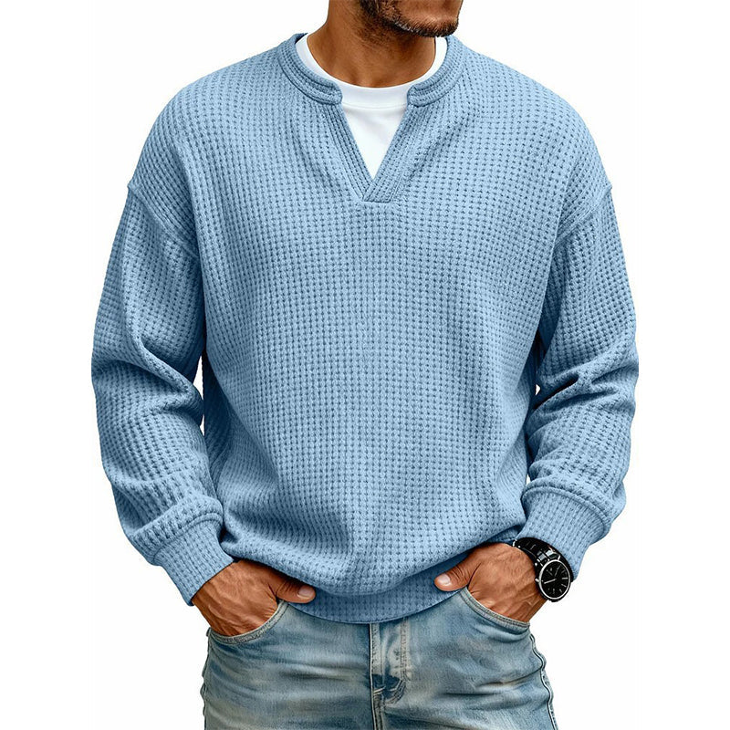 Pull en gaufre structuré pour hommes