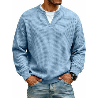 Pull en gaufre structuré pour hommes