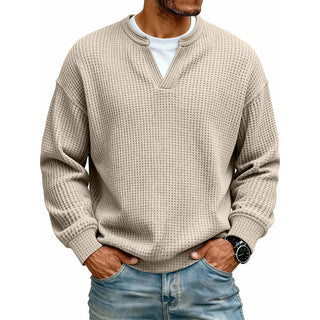 Pull en gaufre structuré pour hommes