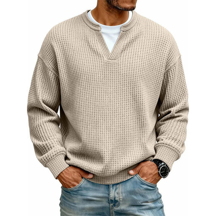 Pull en gaufre structuré pour hommes