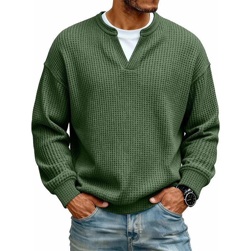 Pull en gaufre structuré pour hommes