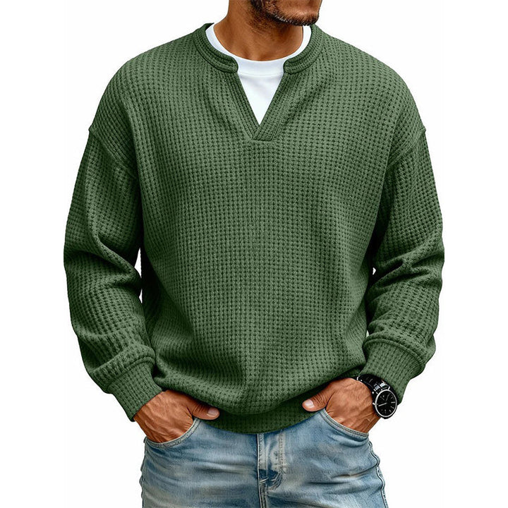 Pull en gaufre structuré pour hommes
